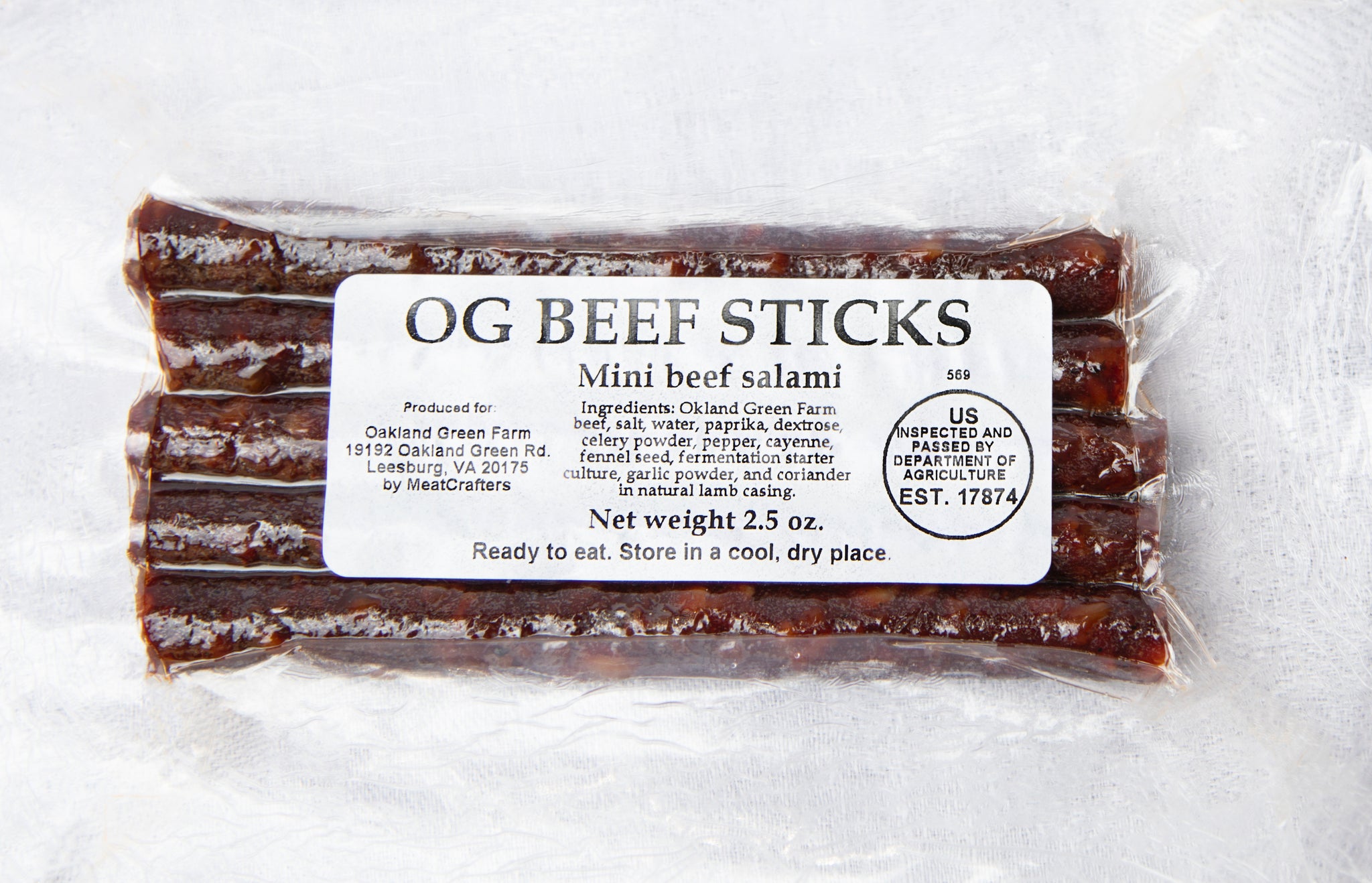 Beef Sticks (2.5# package)